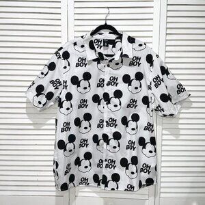 Neff Mickey Mouse Oh Boy Short Sleeve Button Down Shirt
